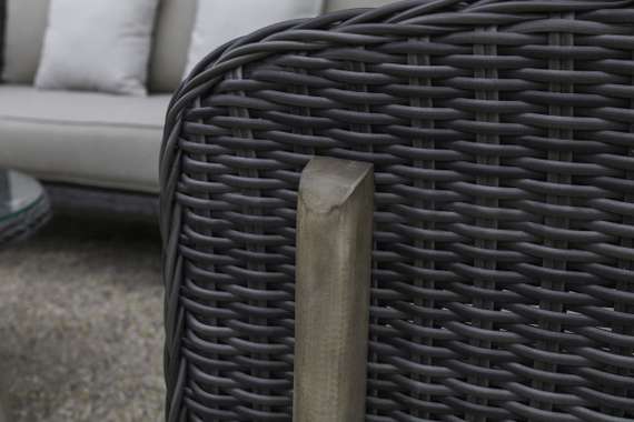 Комплект уличной мебели Jura из массива акации, алюминия и ротанга, серый, антрацит