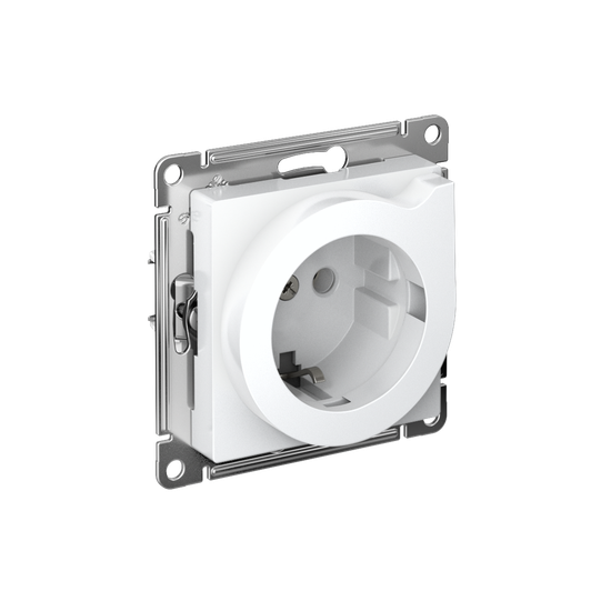 ATLASDESIGN РОЗЕТКА с заземлением со шторками с выталкивателем, 16А,мех.,быстрозажим. клем., БЕЛЫЙ