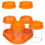 Набор ёмкостей Джаз 0,5л на подставке (оранж)