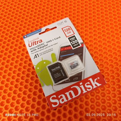 Карта памяти SanDisk 128GB MicroSDXC UHS-I с адаптером