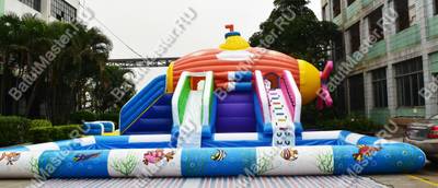 Надувной назменый аквапарк «Субмарина», 20*12*5 м