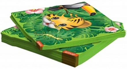 Салфетки Смайл Emoji Джунгли Зеленый 33*33 см 12 шт.