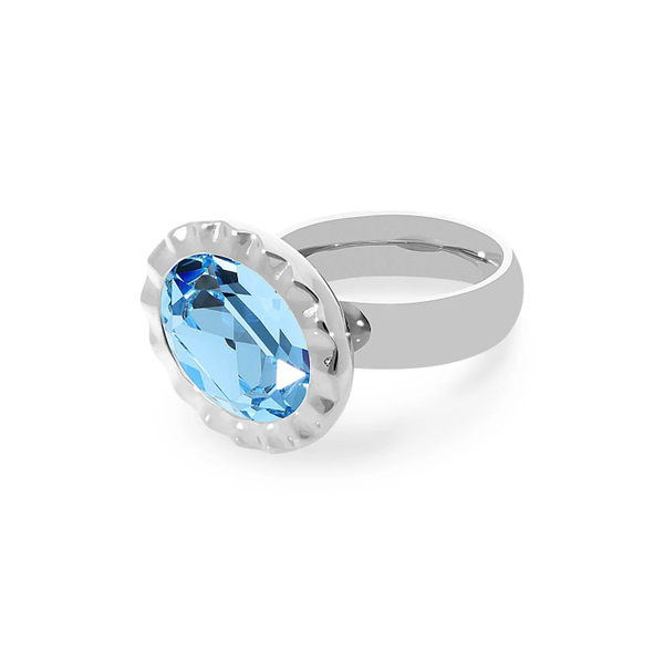 Кольцо Qudo TIVOLA UNICA big (S/P) Aquamarine 60 686506 размер 19