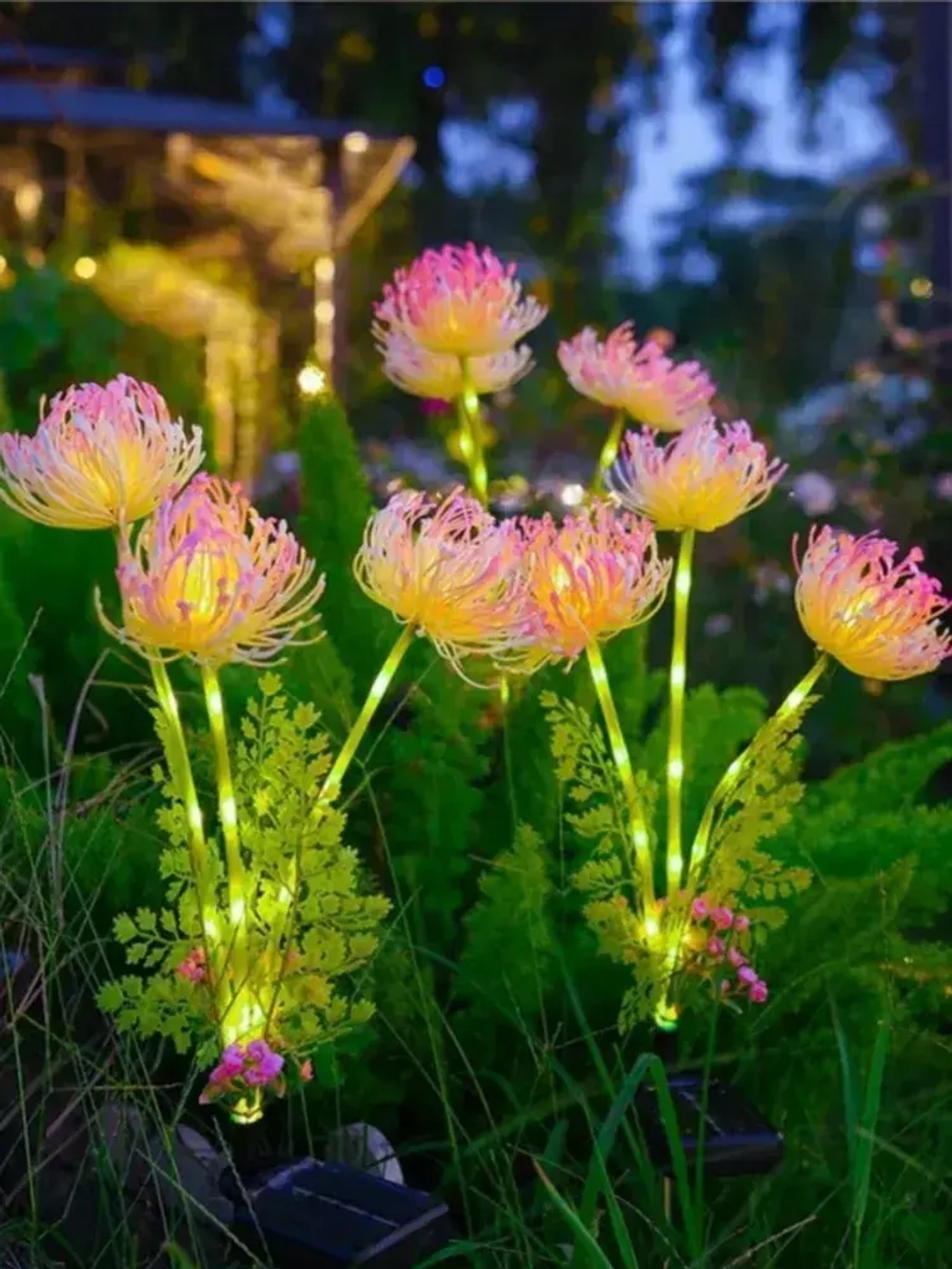 Cадовые светильники на солнечных батареях 2шт, декор для сада, штекер садовый