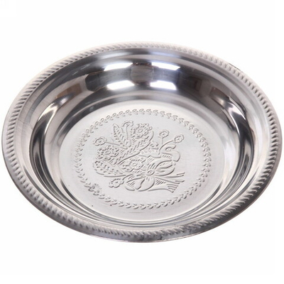 Поднос металлический «Цветы» 24см