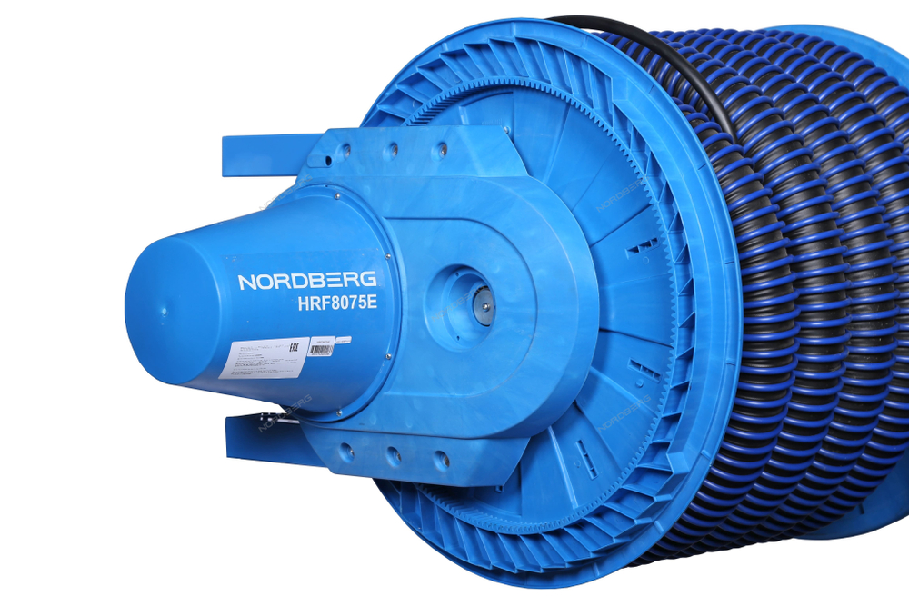 Катушка для сбора выхлопных газов с автоматическим приводом со шлангом L=8 м, D=75 мм и насадкой NORDBERG HRF8075E-KIT