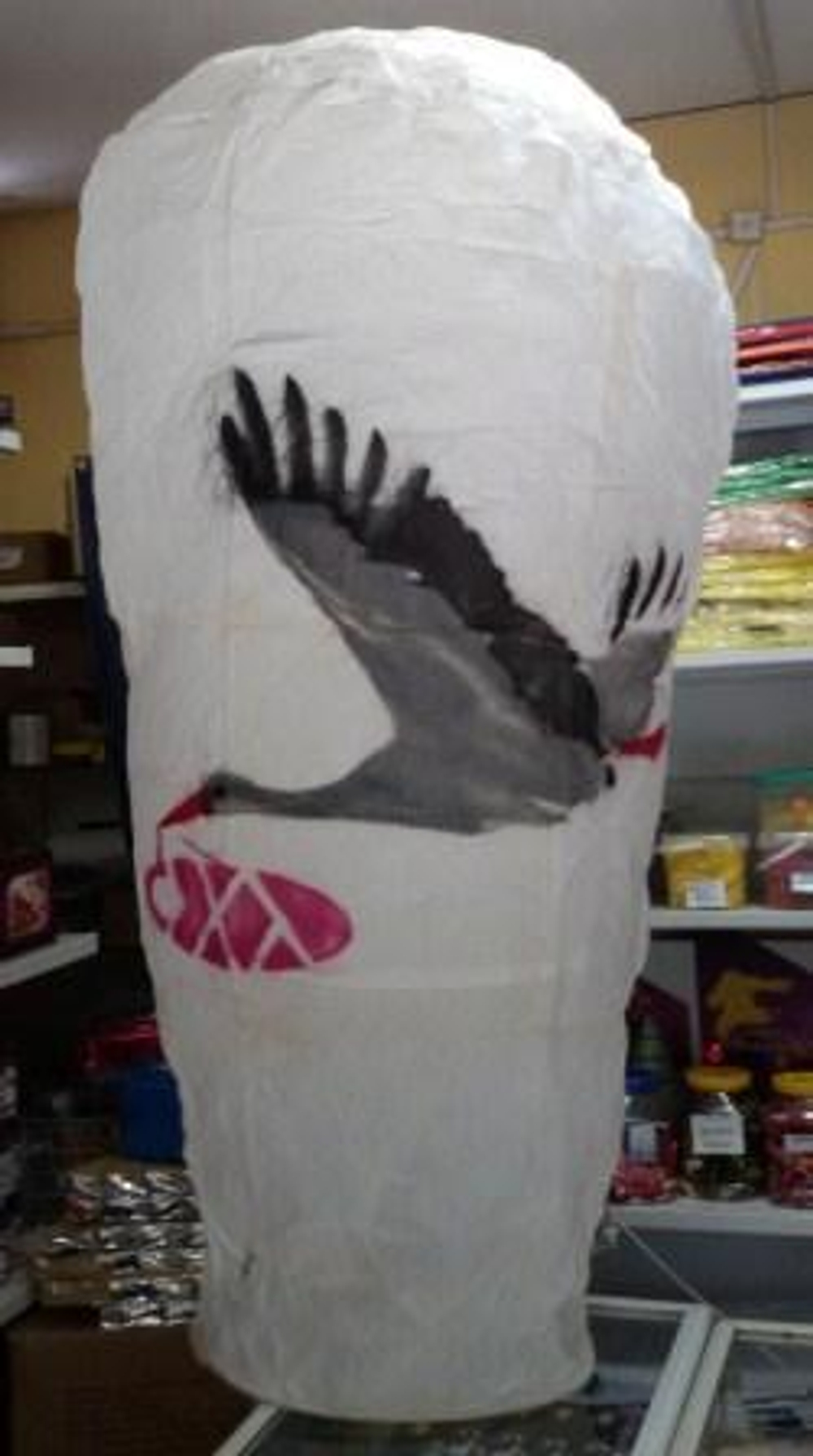 Небесный фонарик высота 170 см "АИСТ С РЕБЕНКОМ".