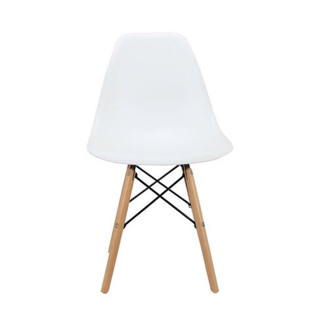 Стулья BRABIX "Eames CF-010", КОМПЛЕКТ 4 шт., пластик белый, опоры дерево/металл, 532630, 2033A