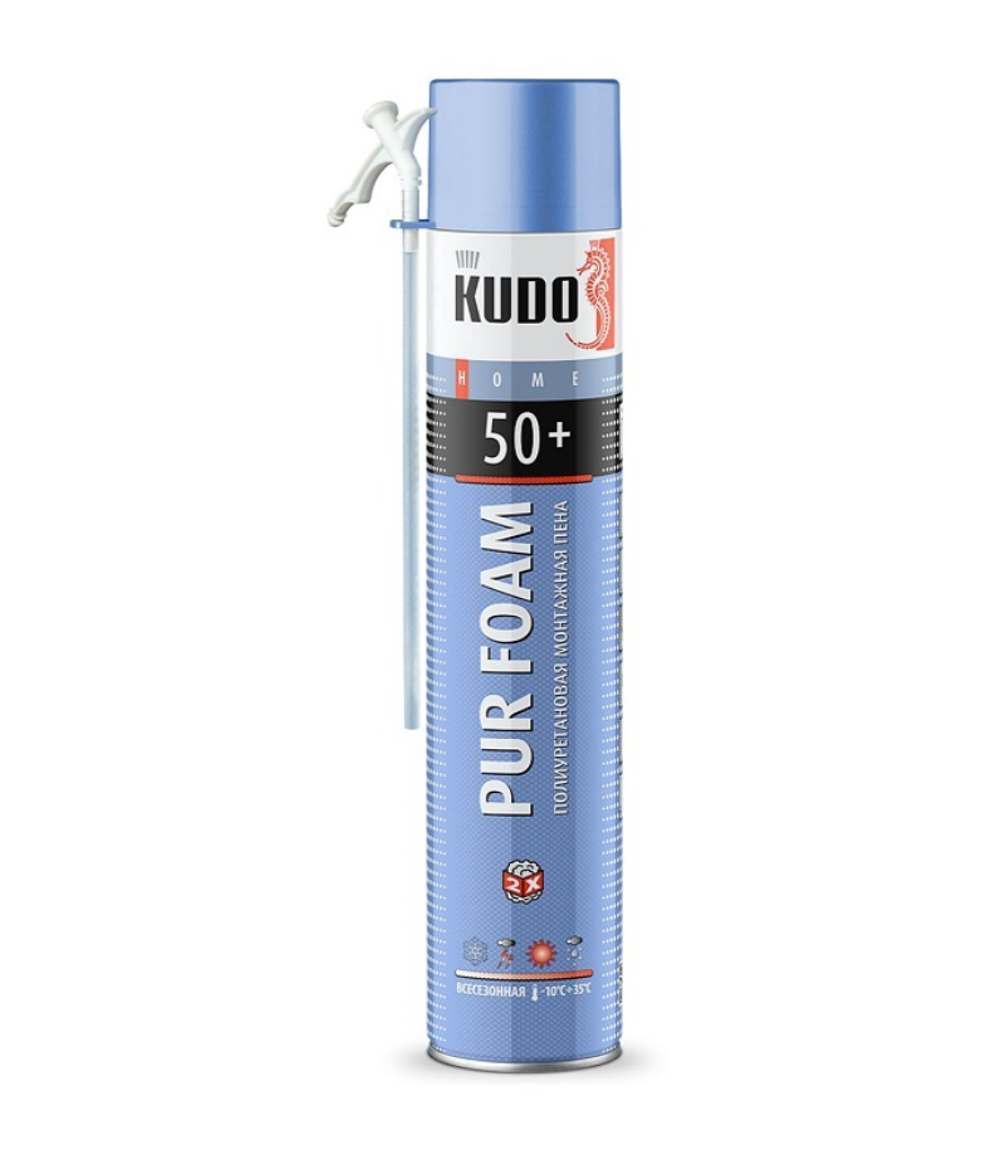 Пена полиуретановая монтажная Kudo Home 50+ бытовая всесезонная (1 л) 214838