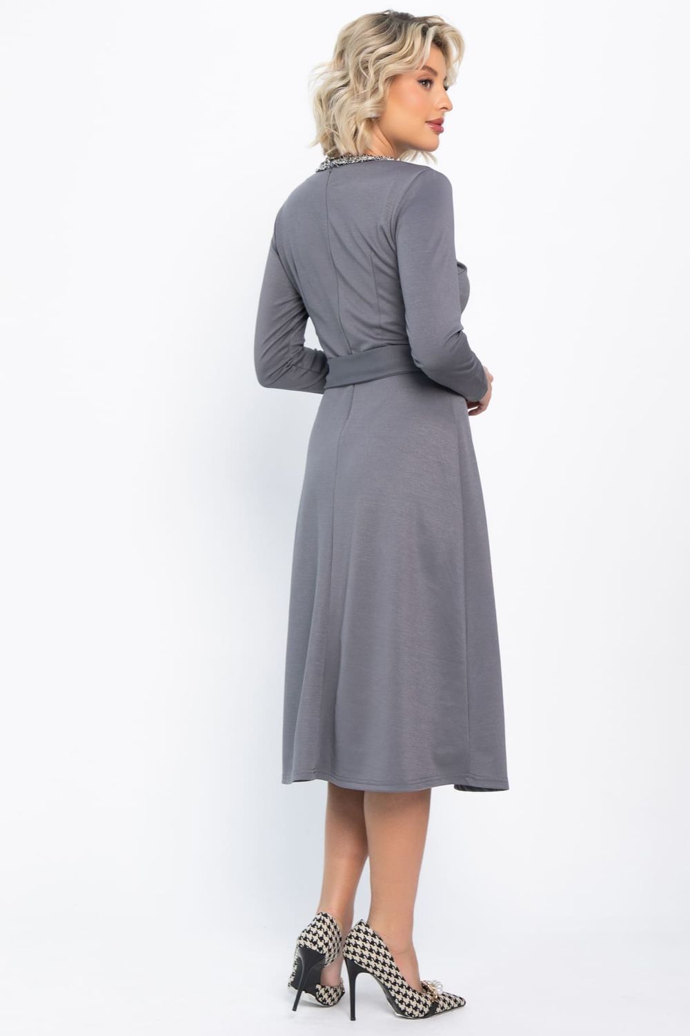Платье трикотажное Парижанка (серое) П14786-10М LT Collection