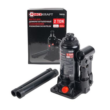 Домкрат бутылочный 2т с клапаном (h min 148мм,h max 278мм) FORCEKRAFT FK-T90204