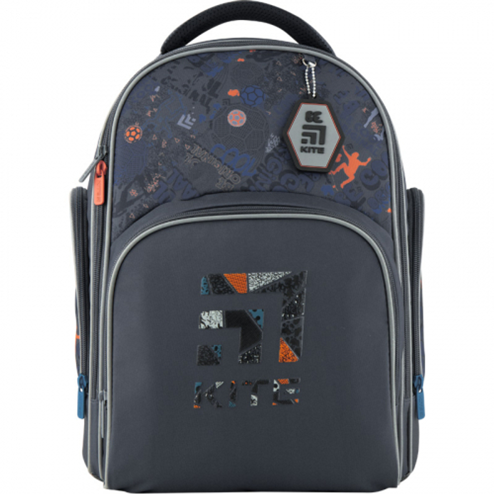 Рюкзак школьный ткань 380*290*165 "Education.Cool" серый KITE K20-706M-1 И