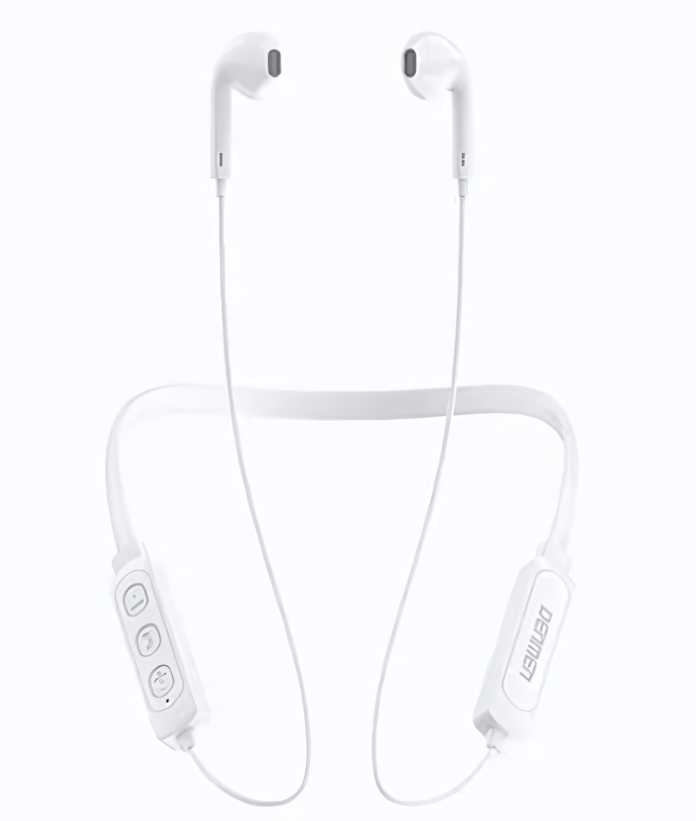 Bluetooth - гарнитура DENMEN DL01, вкладыши, BT5.0, 90mAh White