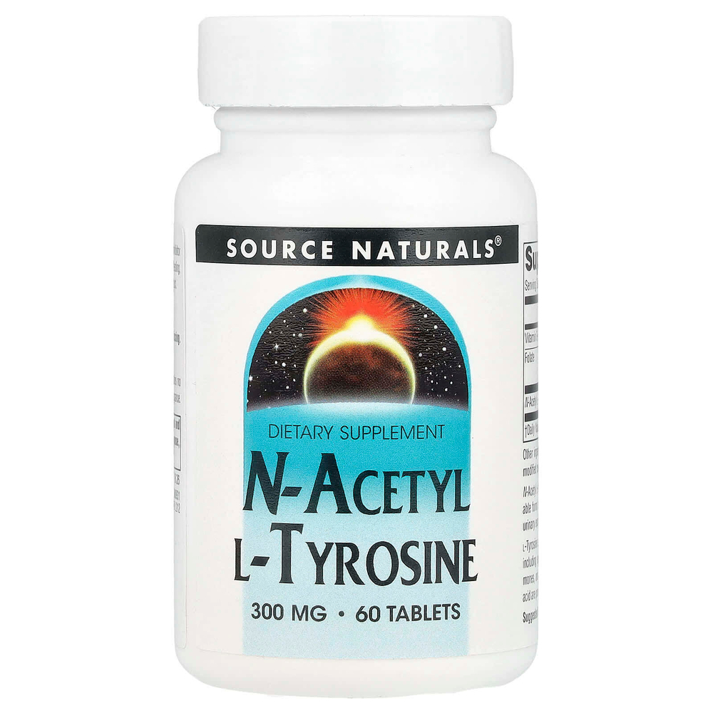 Source Naturals, N-ацетил L-тирозин, 300 мг, 60 таблеток