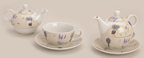 Чайник заварочный с чашкой "Лаванда" Фарфор