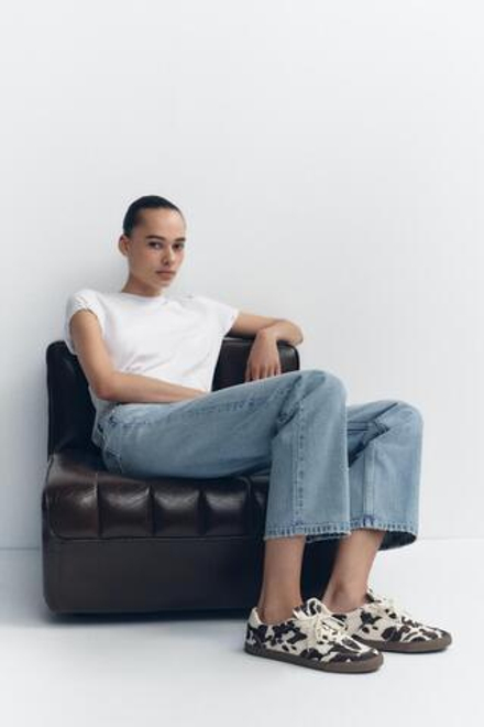 ZARA КРОССОВКИ С АНИМАЛИСТИЧЕСКИМ УЗОРОМ, РАЗНОЦВЕТНЫЙ