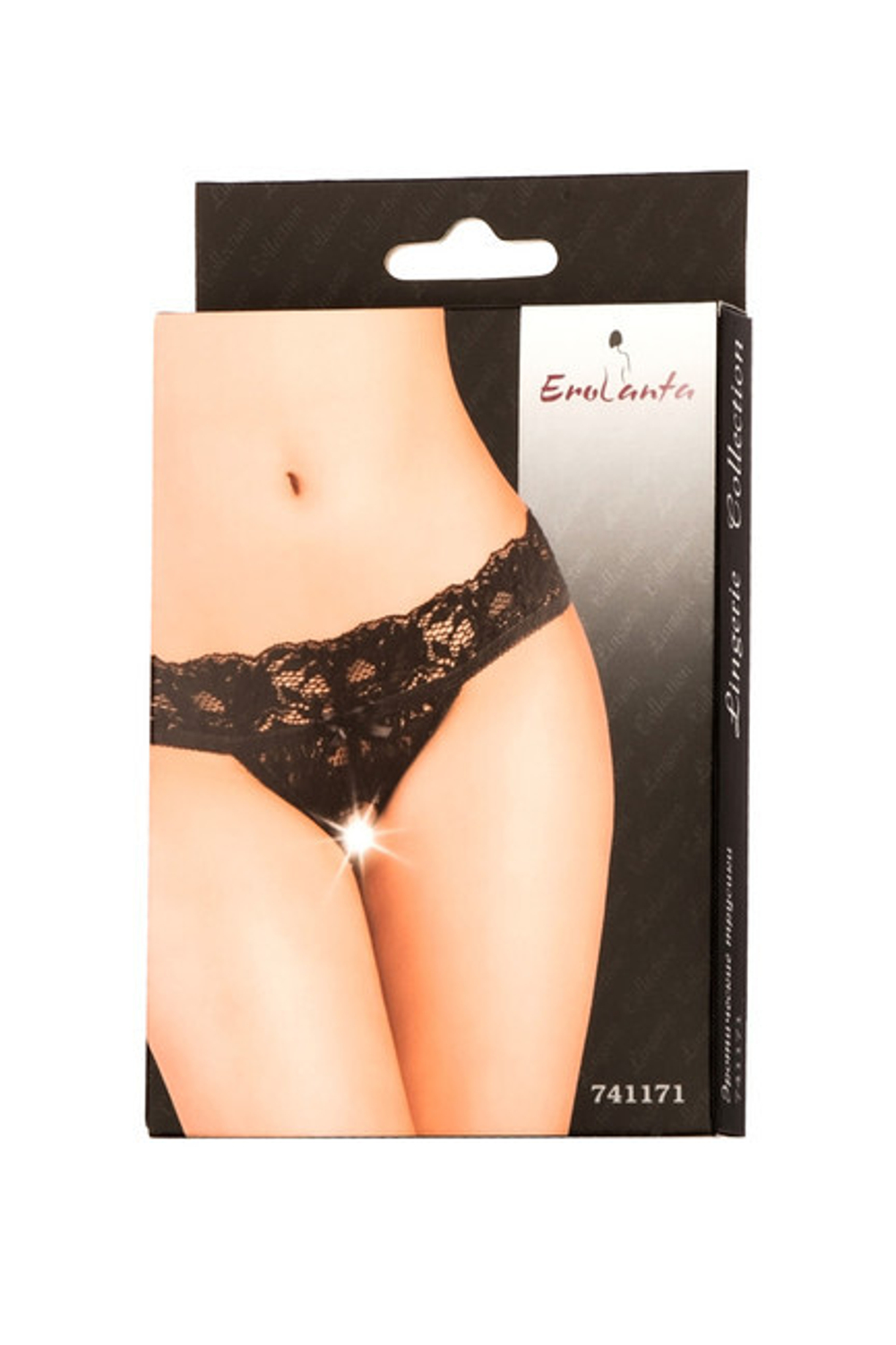 Эротические трусики с декоративным вырезом сзади (46-48) (Цвет: черный)