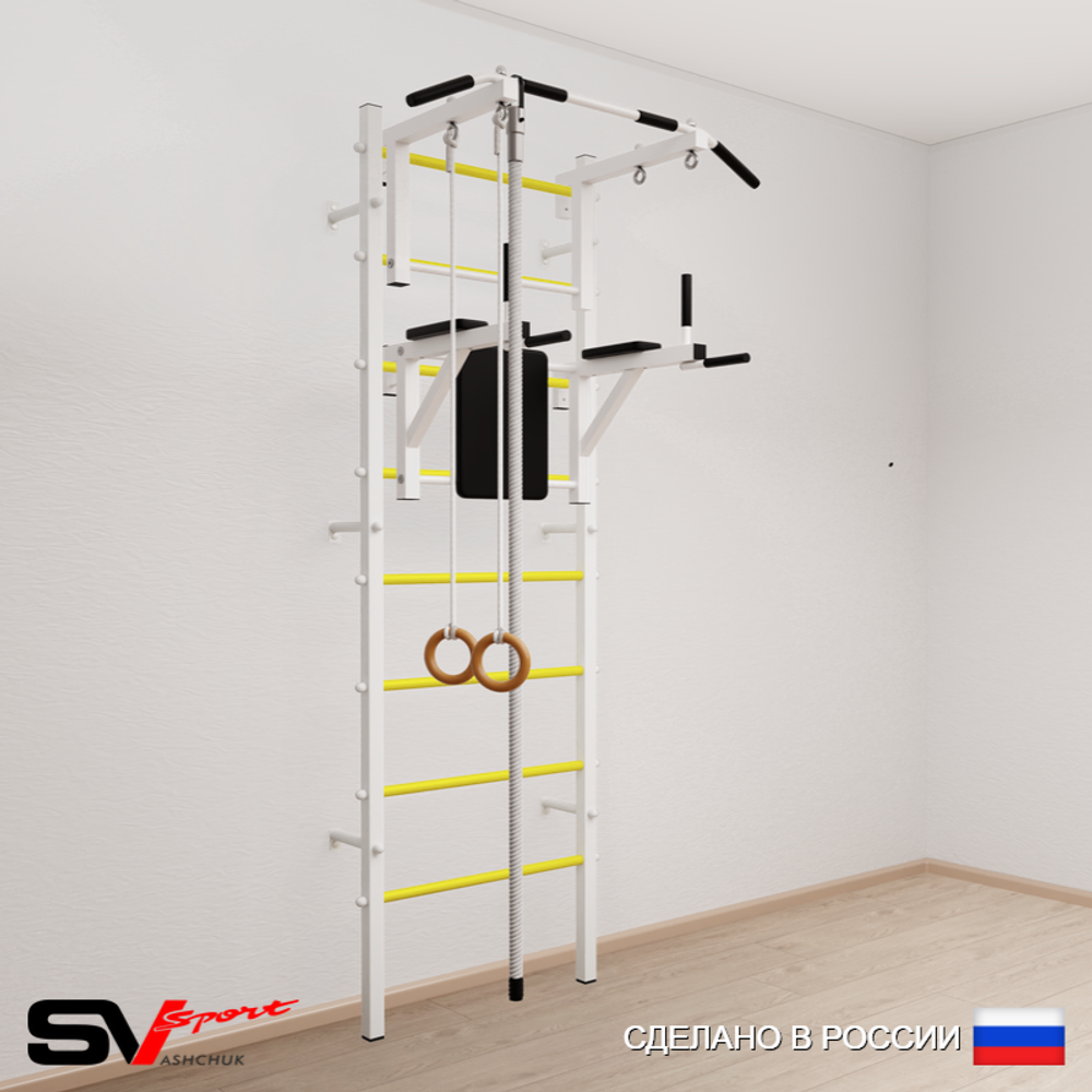 Шведская стенка Sv Sport усиленная 674 (Турник стандарт/Брусья/Канат/Кольца)