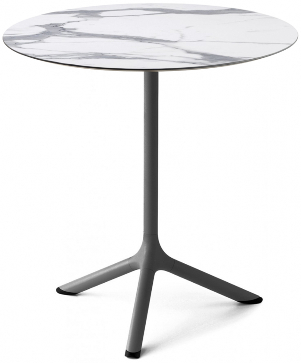 Стол ламинированный обеденный Scab Design Tripe, антрацит, белый мрамор Каррара