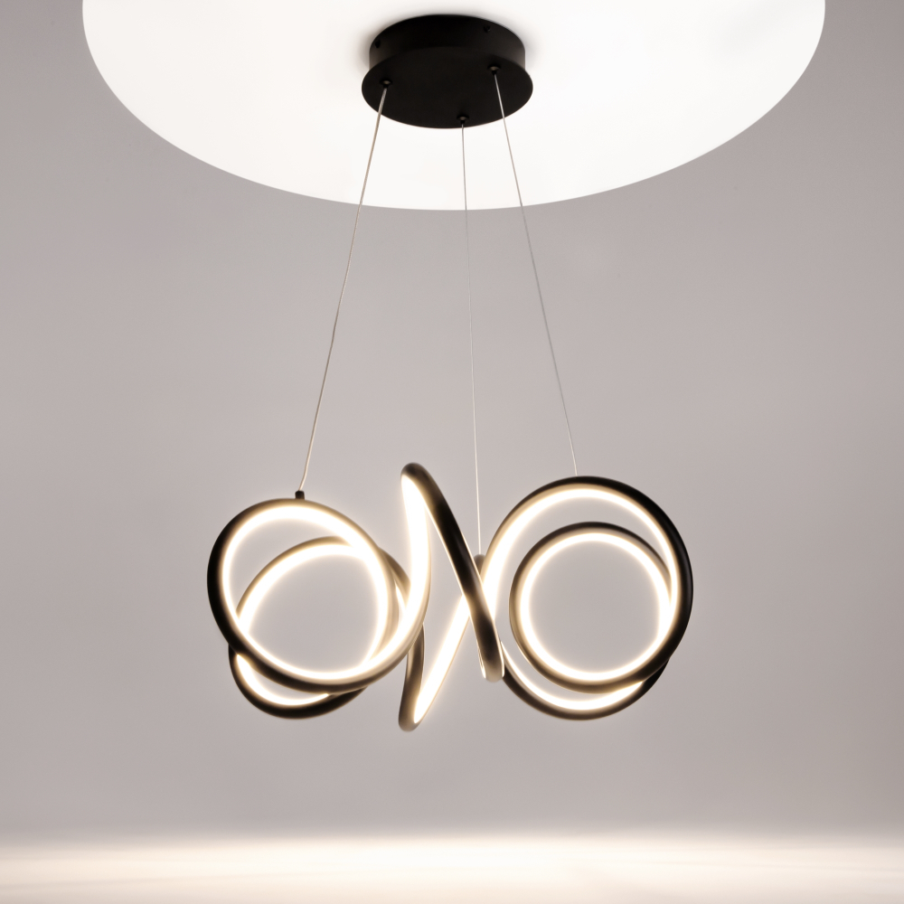 Подвесная светодиодная люстра Maytoni Curve MOD241PL-L60BK