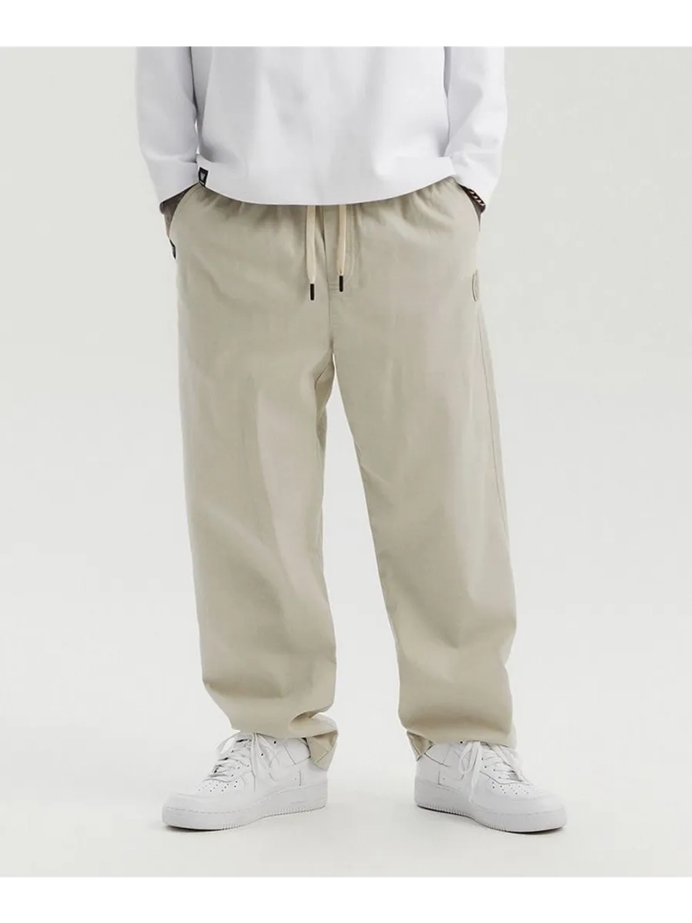 Брюки широкие из льна