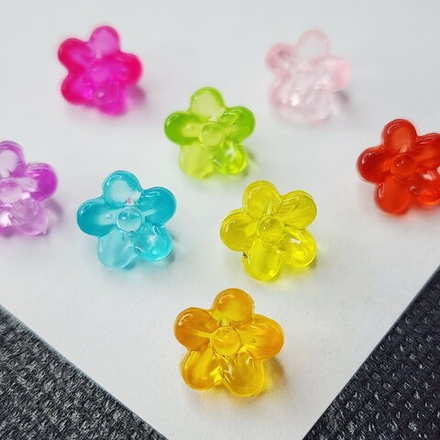 Бусины, цветок, акрил, цветы, люсит, р-р 10мм, цена за 30 шт