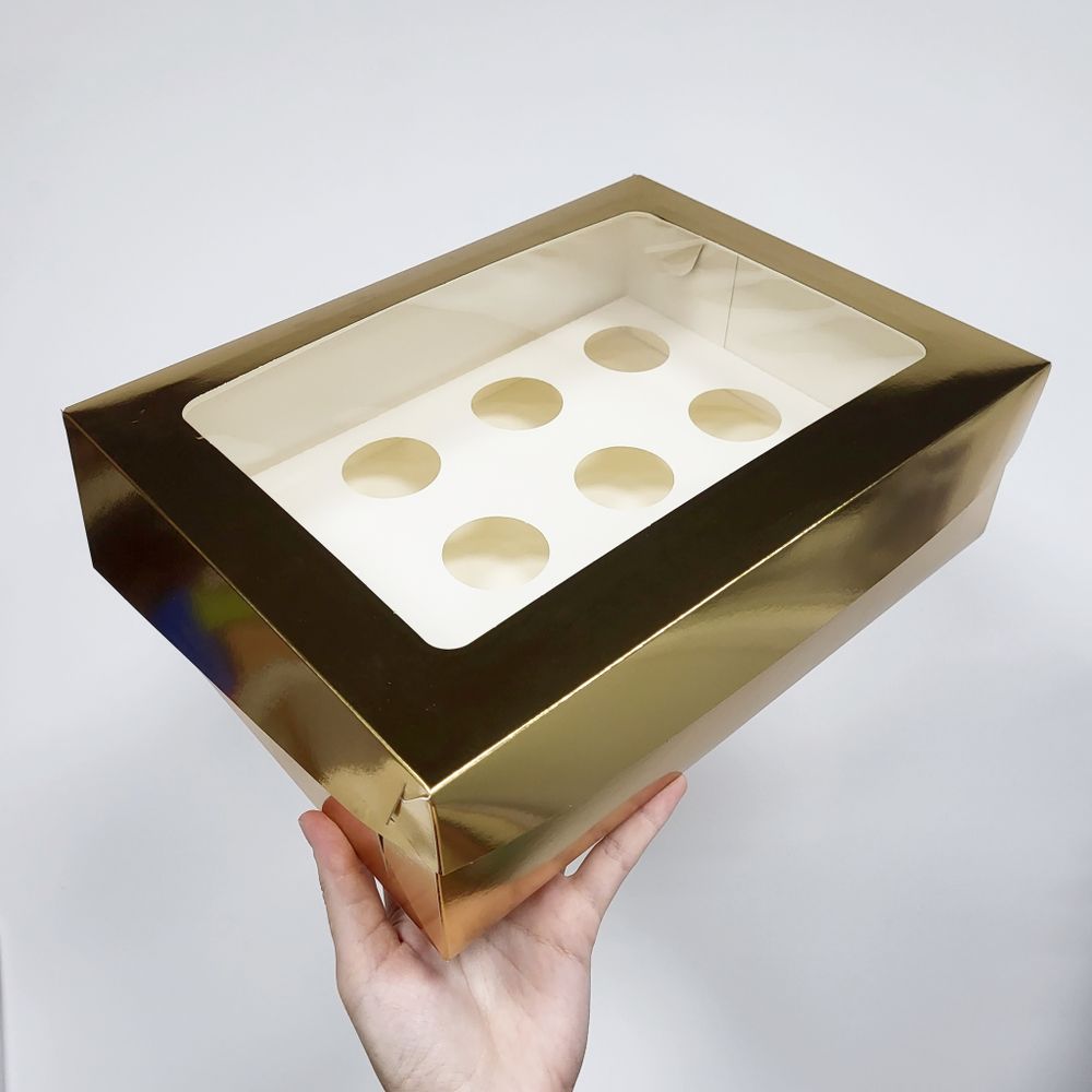 Коробка на 12 капкейков (ЗОЛОТО), 32*23,5*10 см