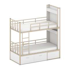 Overnight Кровать 2-х ярусная ON.K2-001 Белый/Металл Капучино 2080*950*2260