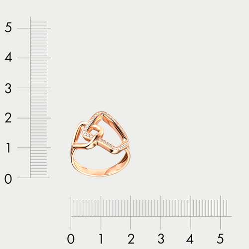 Кольцо женское из розового золота 585 пробы с фианитами (арт. К1273-5101)