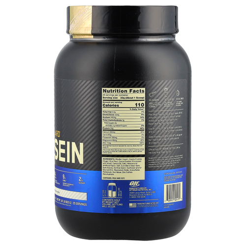Optimum Nutrition, Gold Standard®, 100% казеин, печенье и сливки, 825 г (1,81 фунта)
