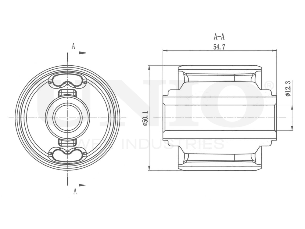 Сайлентблок задний продольного рычага UNIO RMP-20438