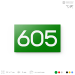 Номер на дверь 605, табличка на дверь для офиса, квартиры, кабинета, аудитории, склада, зеленая 120х70 мм, Айдентика Технолоджи