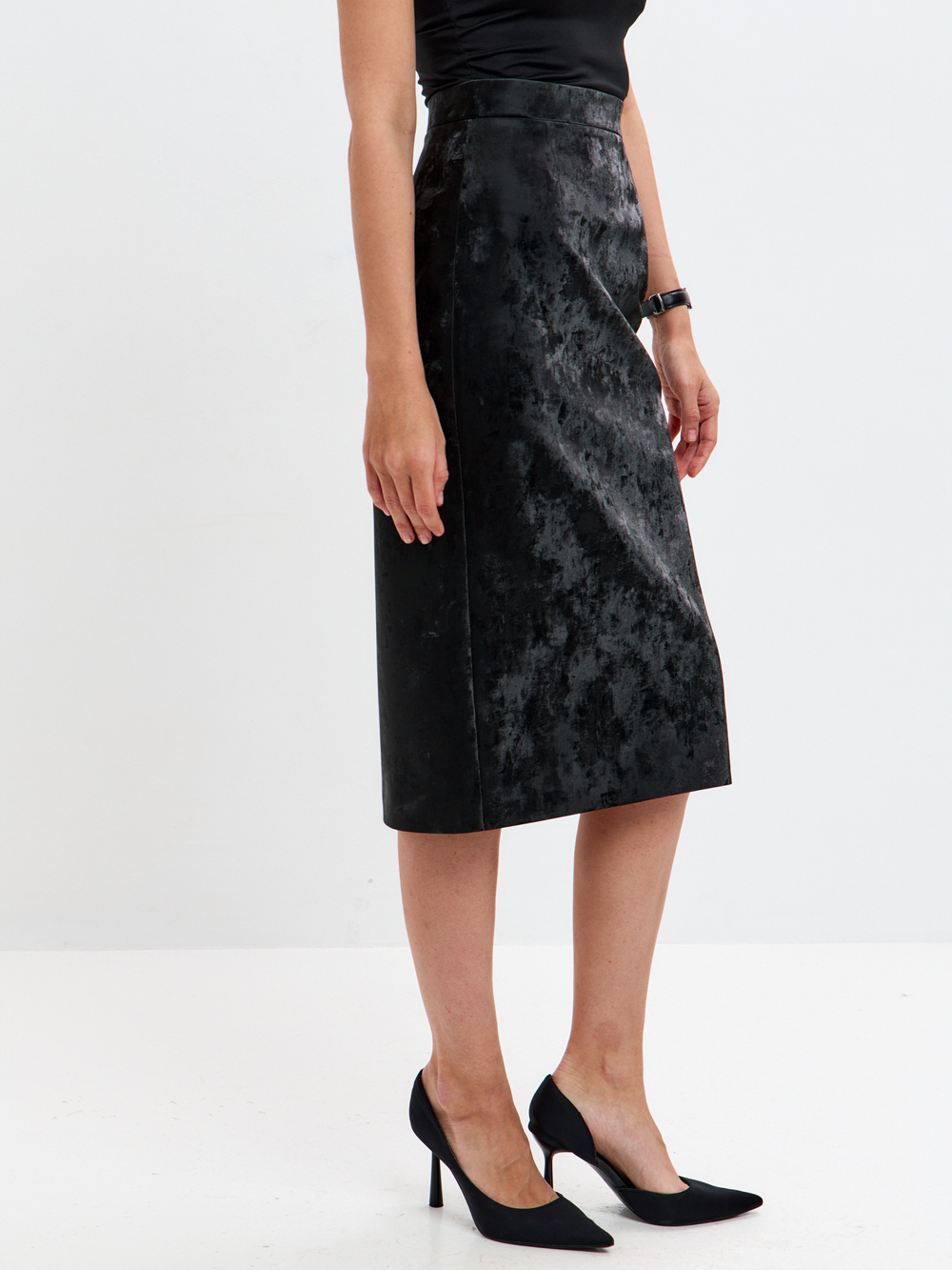 Юбка Сандра из экокожи в оттенке опал