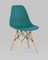 Eames Style DSW темно-бирюзовый пластик, стальной каркас, натуральный массив бука