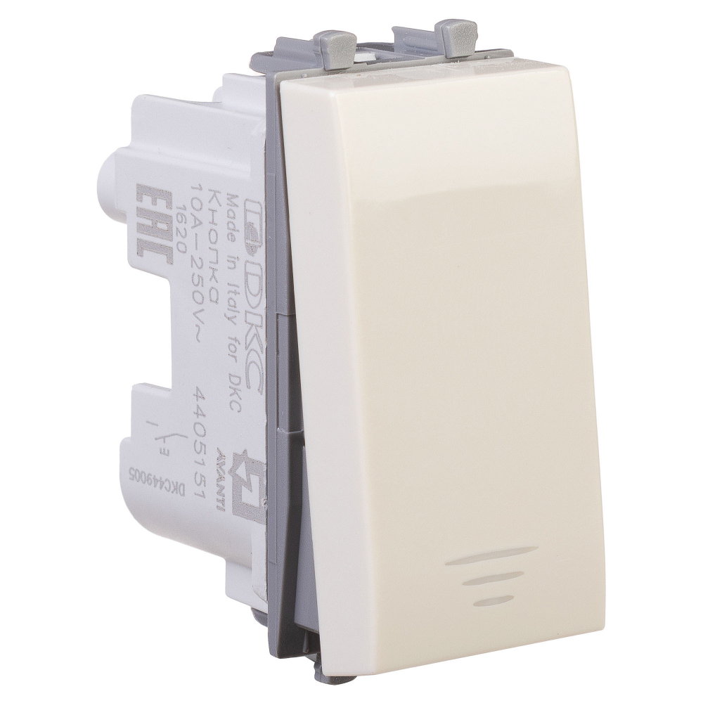 Кнопка модульная, "Avanti", "Ванильная дымка", 1 модуль