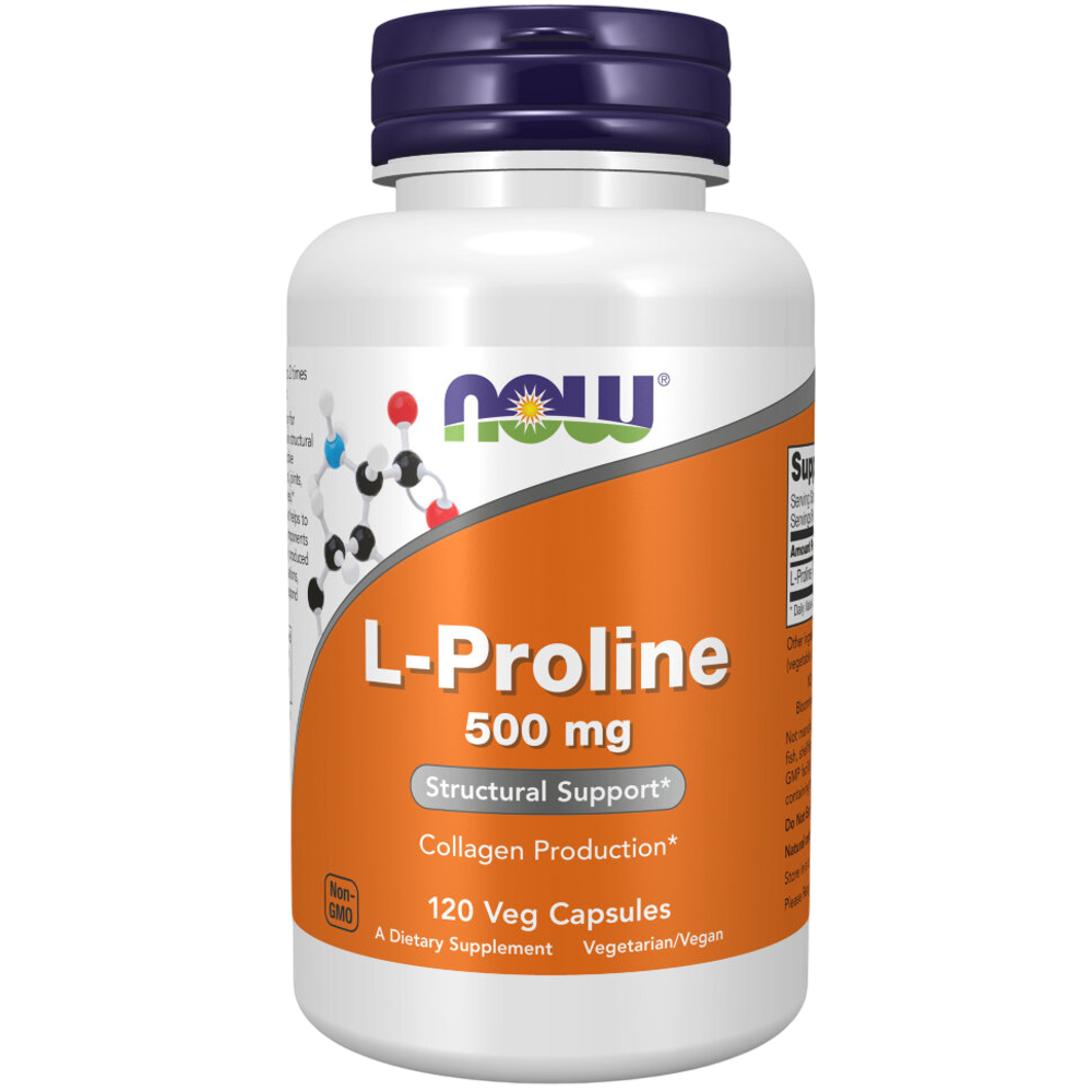 Now Foods L-Proline 500 mg 120 veg capsules , Пролин