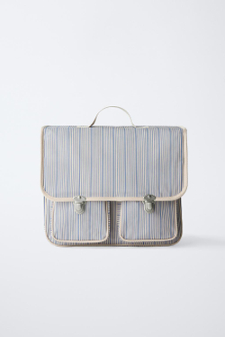 ZARA ШКОЛЬНЫЙ РАНЕЦ В ПОЛОСКУ, СИНИЙ