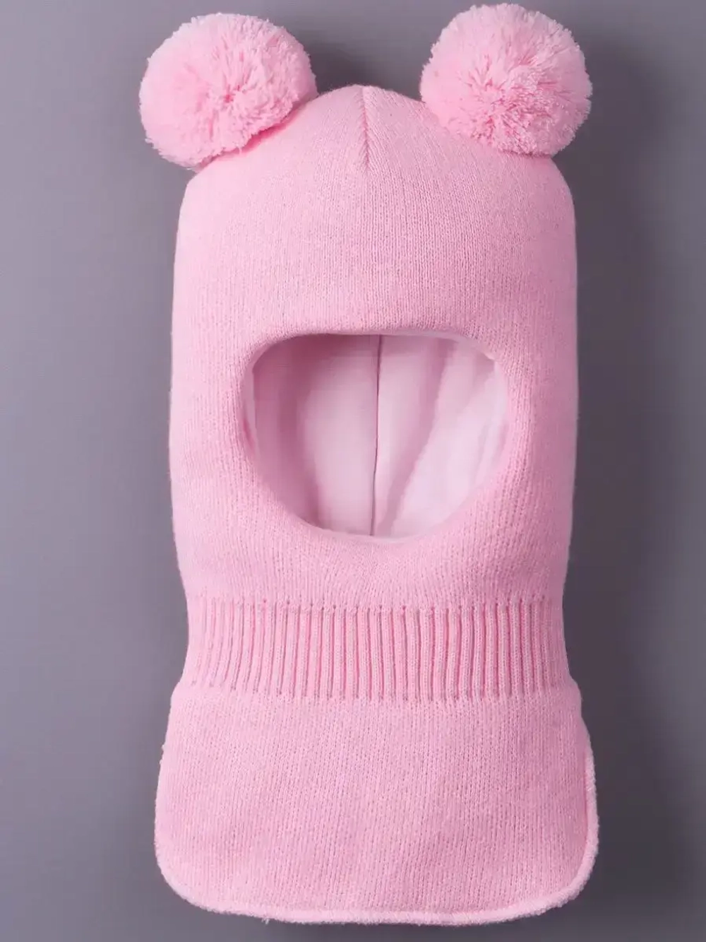 Шапка шлем детская зимняя вязаная