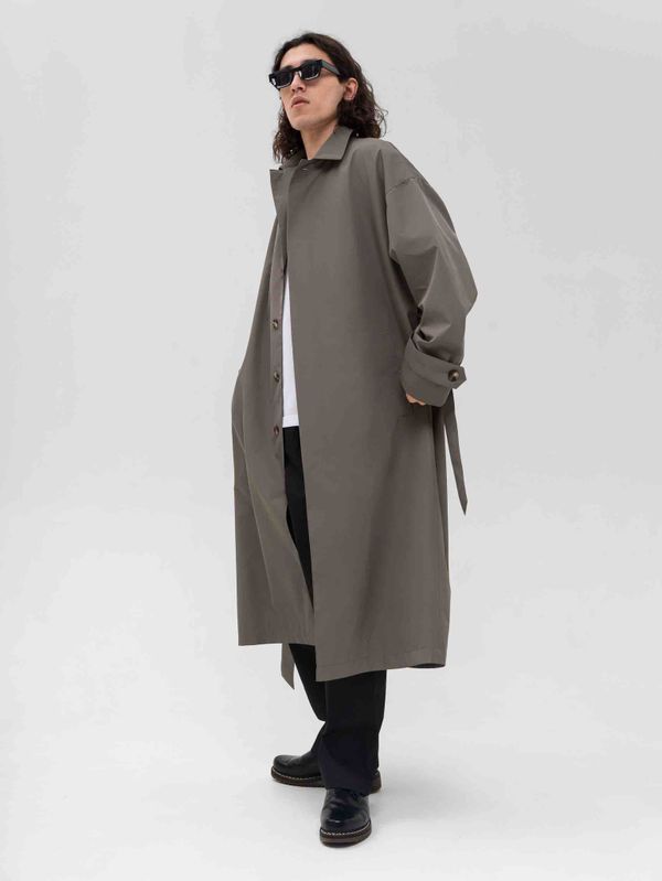 Плащ Длинный Мужской Зеленый - фото 4