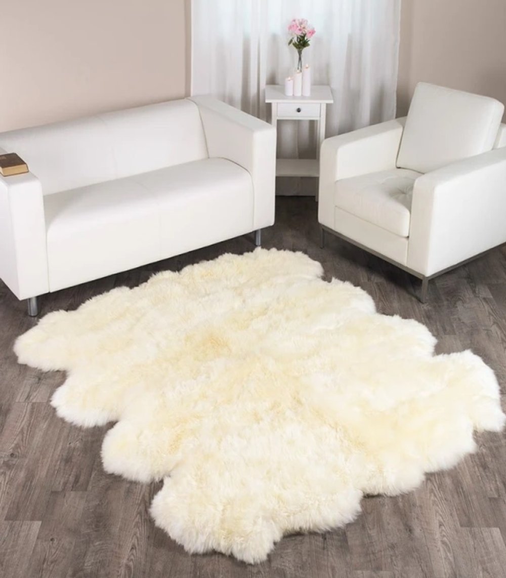 декоративный ковер из овчины