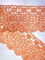 Кружево, гипюр 75мм, морская волна