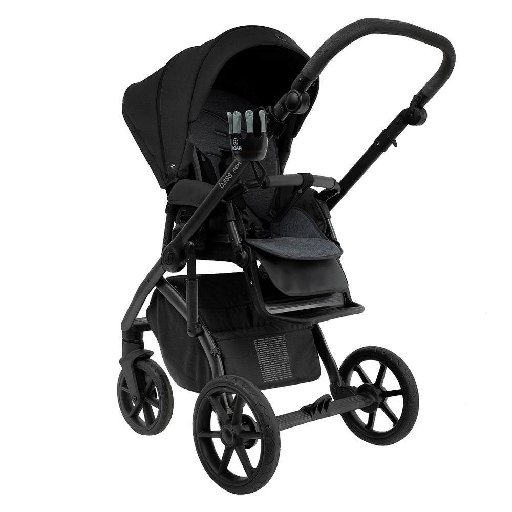 Коляска 2 в 1 Roan Bass Next 2.0, Caviar Black