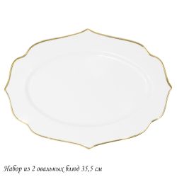 Lenardi 205-583 Набор из 2 овальных блюд 35,5см MAGNOLIA GOLD в под.уп.(х12)Фарфор