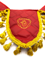 Вымпел тройной Scania (экокожа, красный с желтой вышивкой)