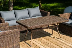 "Моккачино" обеденная группа из искусственного ротанга, цвет коричневый