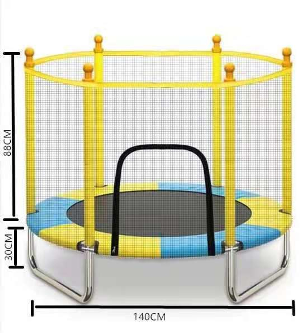 Батут каркасный с ограждением YH-D007H, 1.4 м, нагрузка до 50 кг