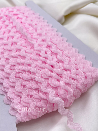 Тесьма декоративная волнистая "Вьюнчик зиг-заг" розовая