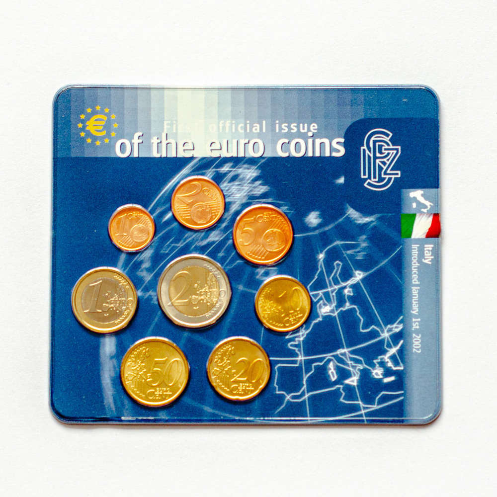 Italy 2002 Year Set: First Official Issue of the Euro Coins