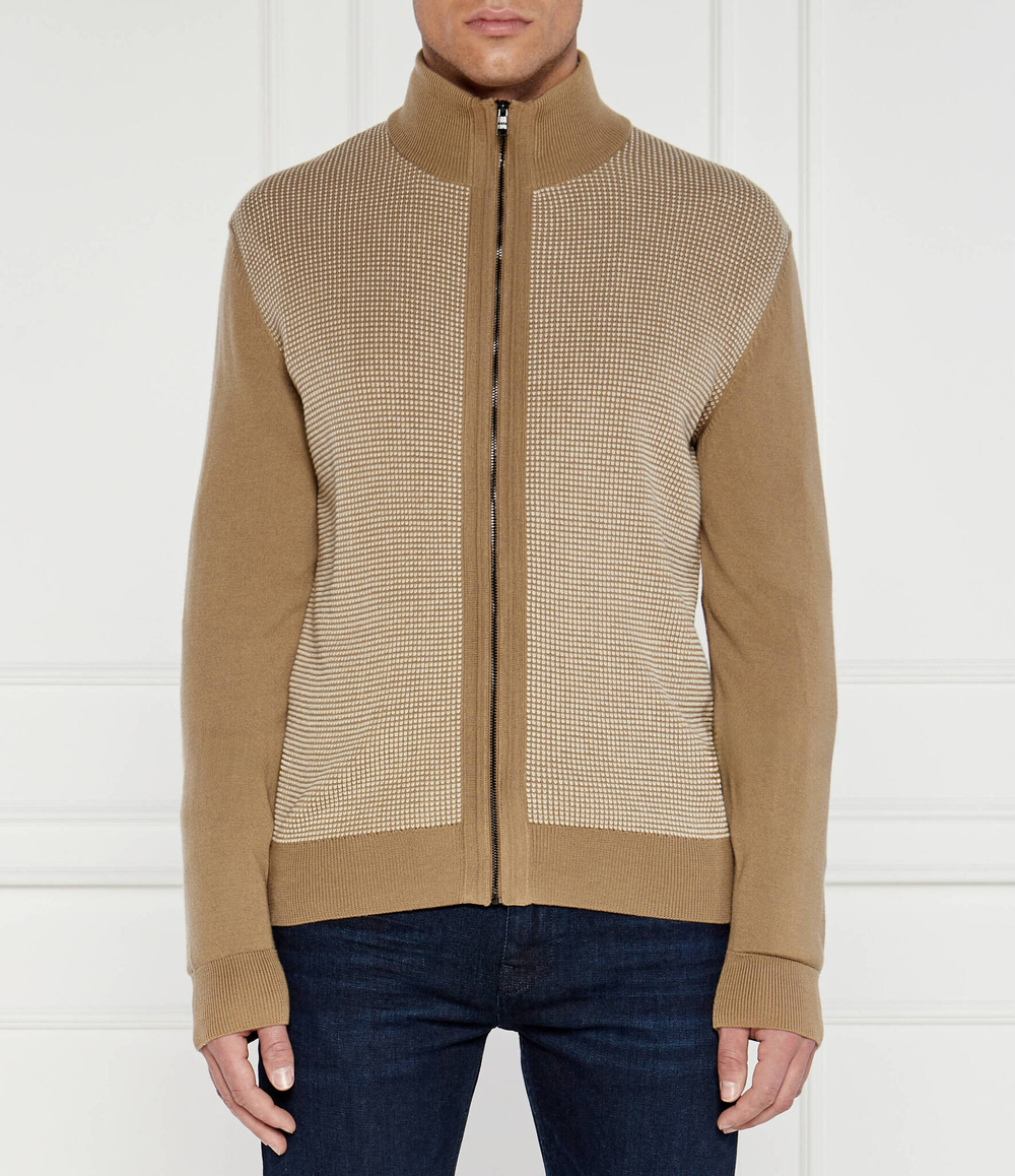 Хлопковый свитер h-daveto BOSS BLACK - бежевый(50519621)