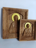 Освященная Икона Святой Княгини Ольги из дуба большая